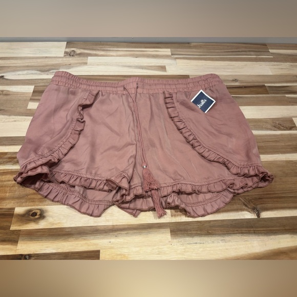 Vanilla Star High Waist Ruffle Shorts - Dusty Pink - Picture 1 of 5